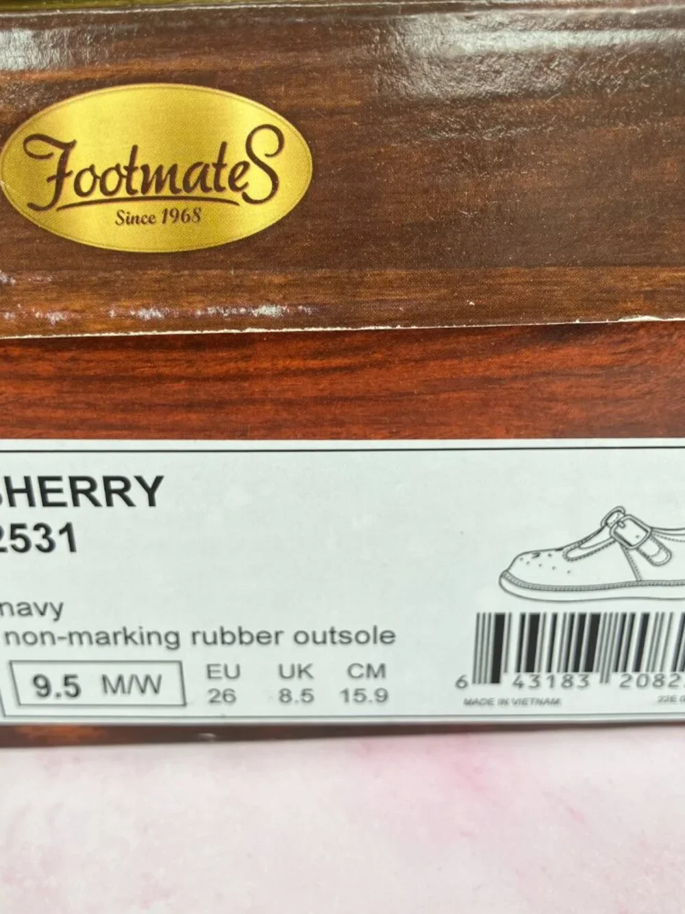 NIB Footmates Sherry T-strap Mary Jane navy leather size 9.5 little kid